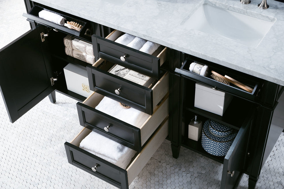 Brittany 60" Black Onyx Double Vanity, No Top