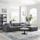 Sectional Sofa Set, Fabric, Dark Gray, Modern, Living Lounge Hospitality