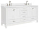 ARIEL Cambridge 73" Double Oval Sink Bathroom Vanity White with Quartz Top