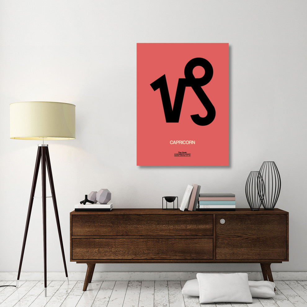 "Capricorn Zodiac Sign Black" Fine Art Print