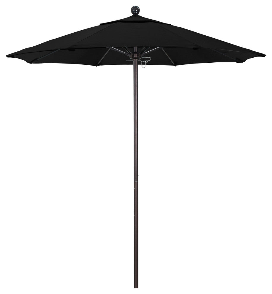 7.5' Fiberglass Umbrella Bronze, Sunbrella, Black