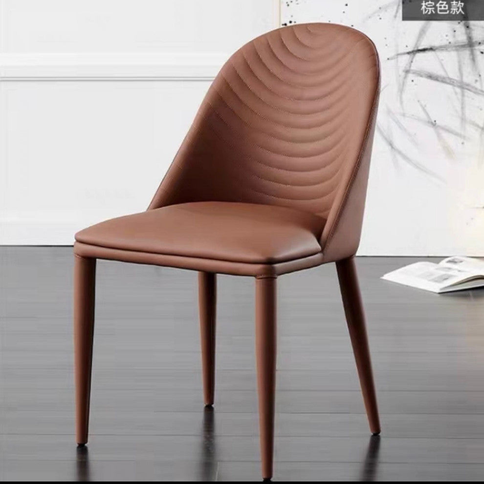 Nordic Design Leisure Backrest Dining Chair, Brown