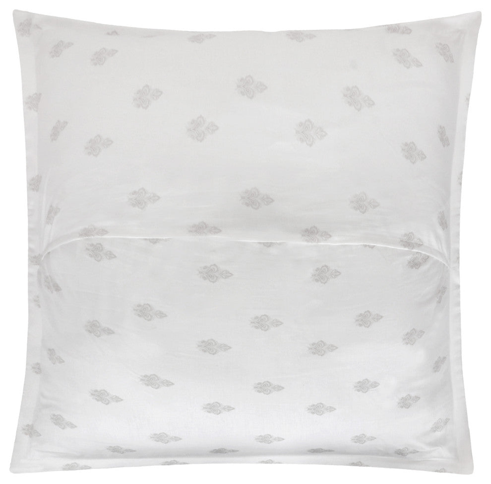 Delara 100% Organic Cotton 2 Inch Flange Euro Sham Set of 2, 26"X26", Ivory