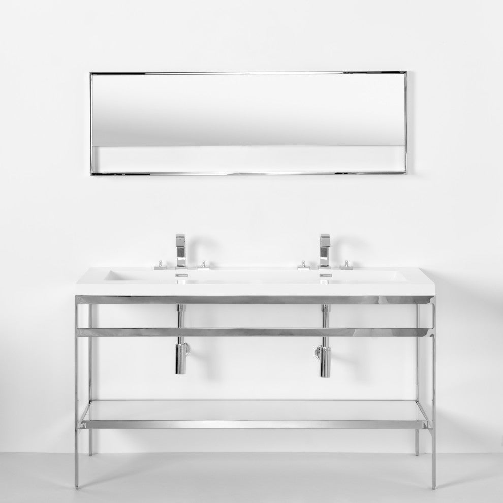 C 60.5" Double Bathroom Vanity Set With Mirror
