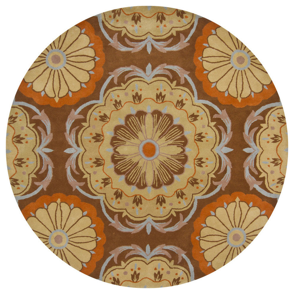 Dharma Contemporary Area Rug, 7'9" Round