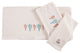 3-Piece Embroidered Cactus Towel Set, Cream