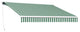 Awntech 12x10' California Manual Acrylic Retractable Awning, Forest/White Stripe