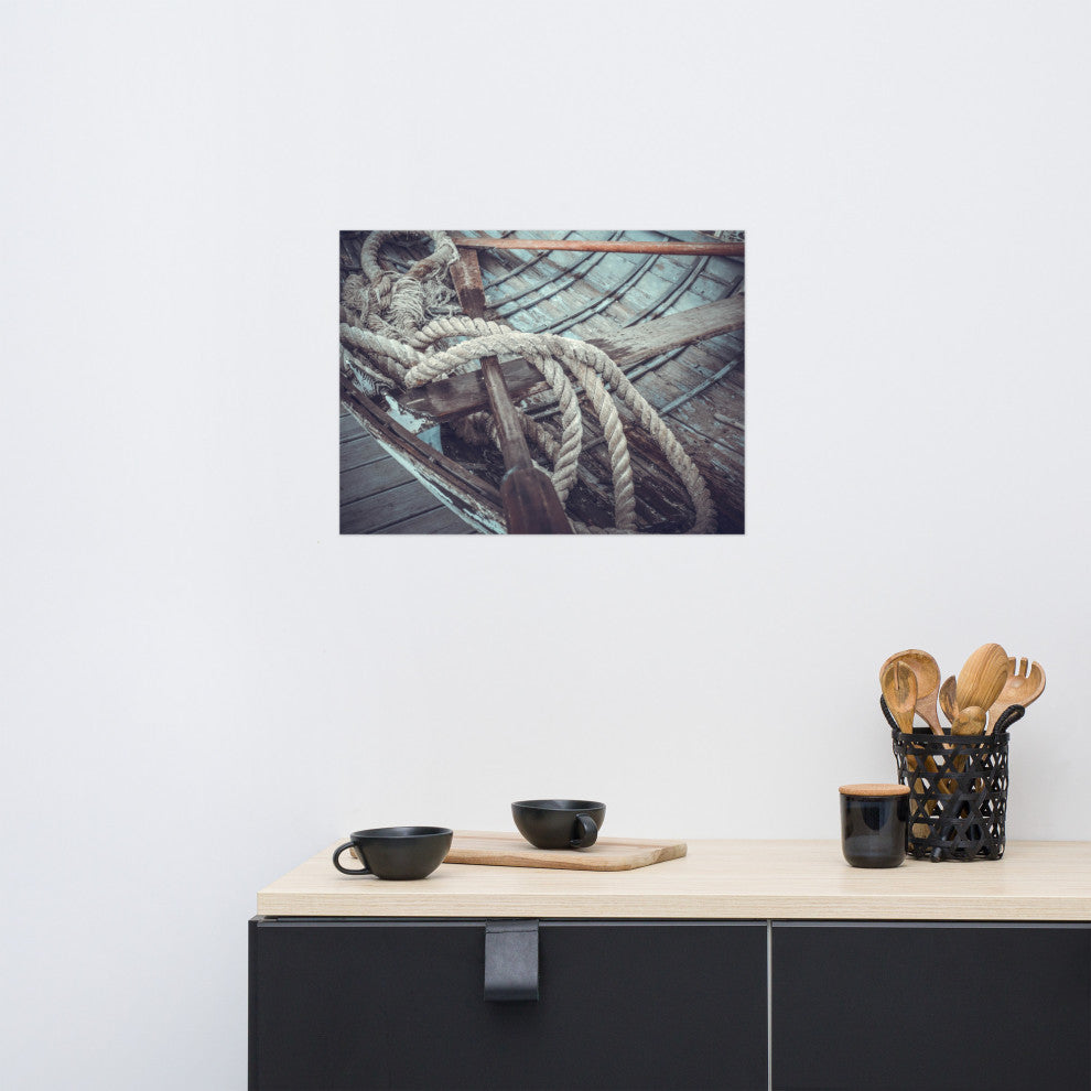 Vintage Boat Oars and Ropes Nautical Photo Loose Wall Art Prints, 18" X 24"