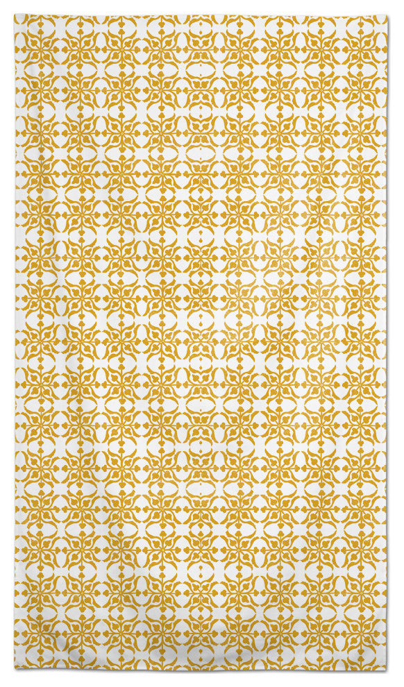 Distressed Tile Pattern Yellow 58x102 Tablecloth
