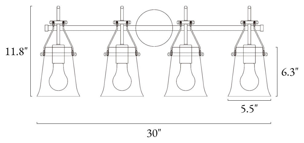 LNC Polished Gold Modern Seeded-Glass Wall Sconce, 4 Lights