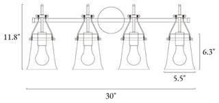 LNC Polished Gold Modern Seeded-Glass Wall Sconce, 4 Lights