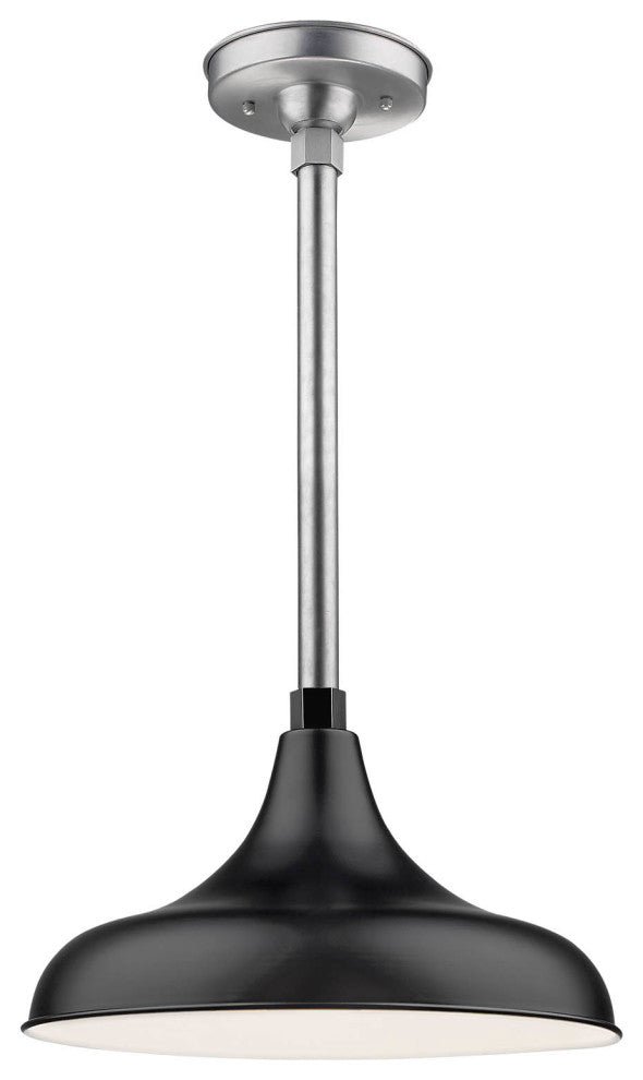 R Series 1-Light 14" Satin Black RLM Modified Warehouse Shade
