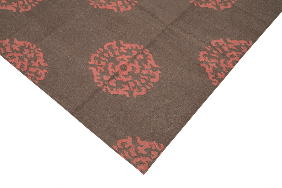 Rug N Carpet - Handmade Wool 10' 3'' x 13' 9'' Flatweave Dhurrie Kilim Rug