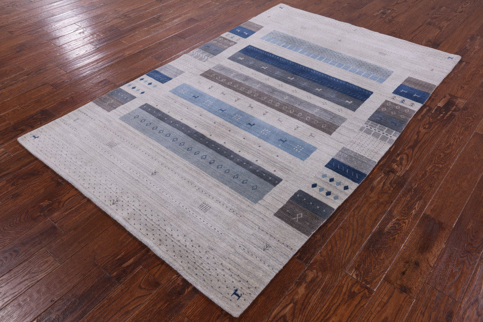 Handmade Tribal Persian Gabbeh Rug 5' 0" X 8' 0" Q10539