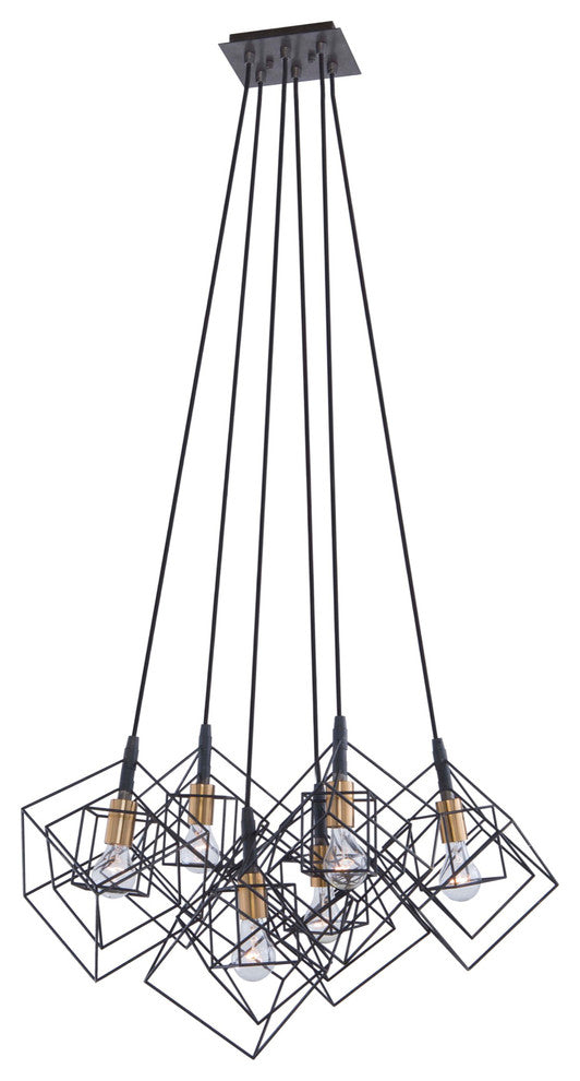 Artistry - 6-Light Chandelier - Matte Black/Harvest Brass