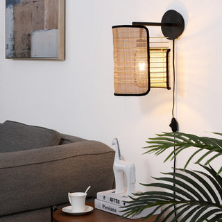 Vidalite Mazal, Boho Bamboo Wicker Wall Lamp