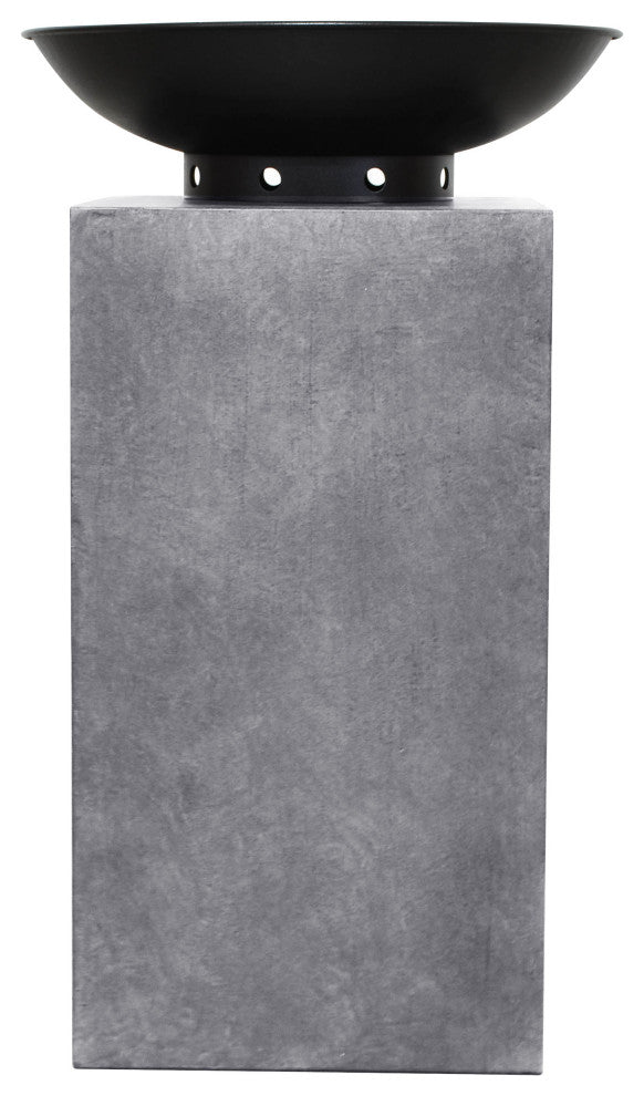Astella Midas Fire Pedestal, Gray Cement