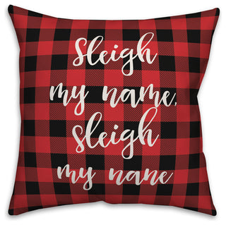 Sleigh My Name, Buffalo Check Plaid 18x18 Throw Pillow