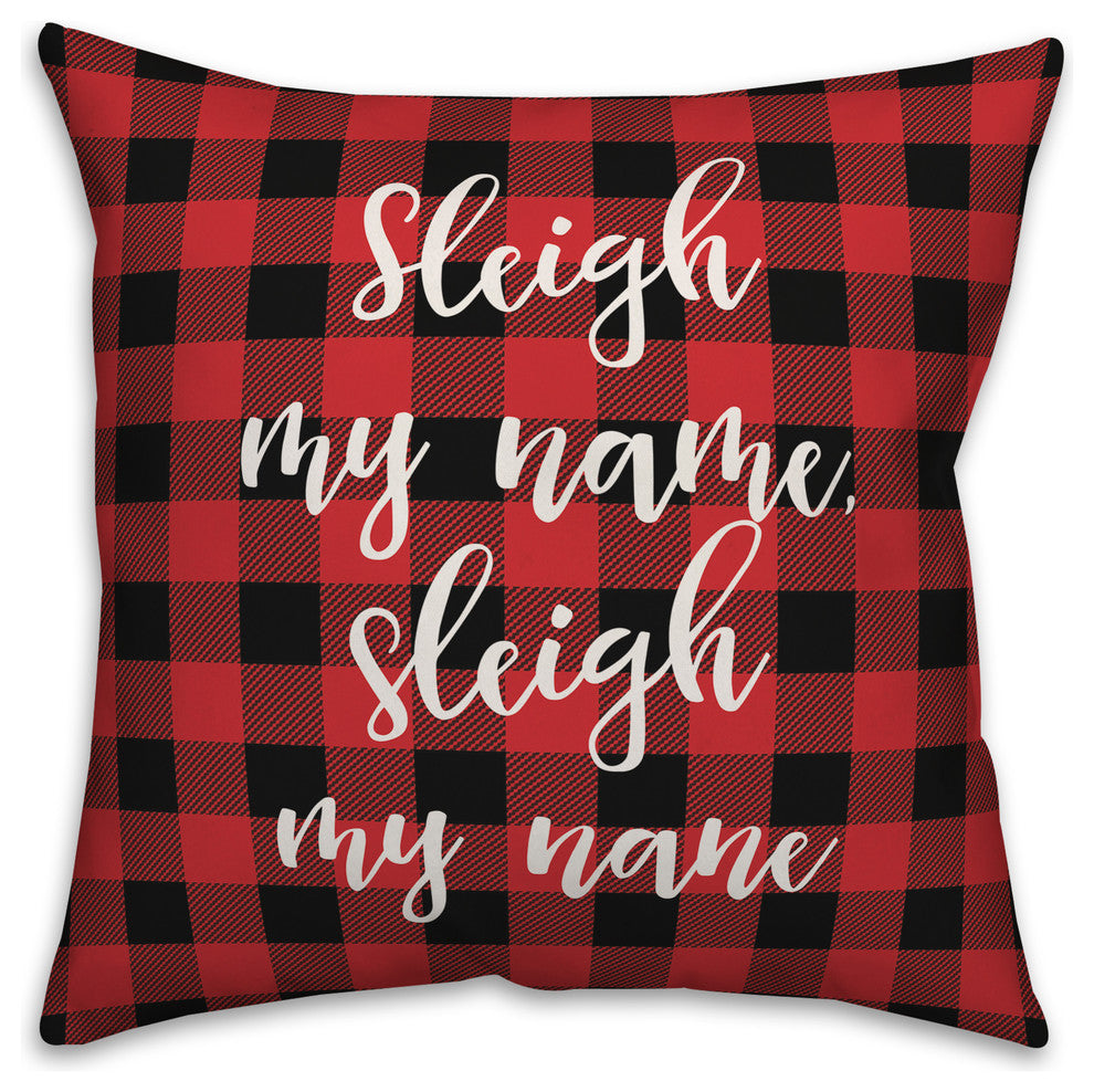 Sleigh My Name, Buffalo Check Plaid 18x18 Throw Pillow