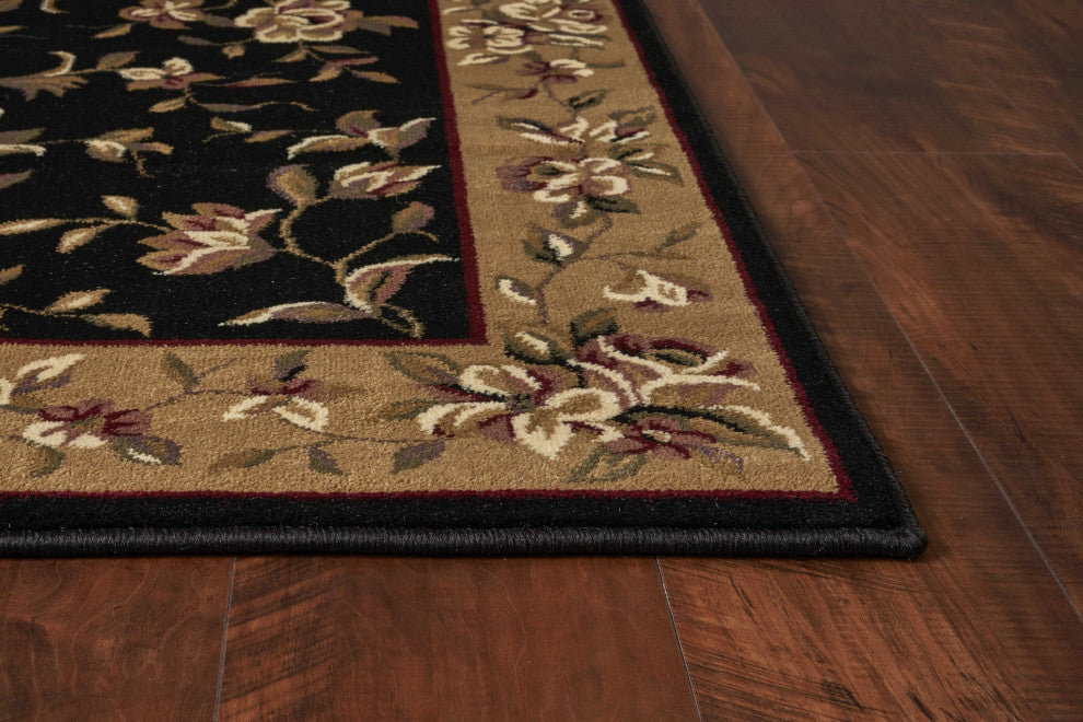 HomeRoots 7' x 10' Polypropylene Black or Beige Area Rug