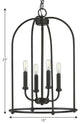 Leyden 4-Light Farmhouse Foyer Pendant Light, Matte Black