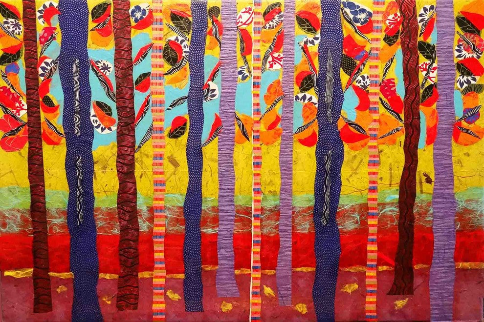 "Birch Tree Grove" Painting Print on Canvas by Lisa Mee