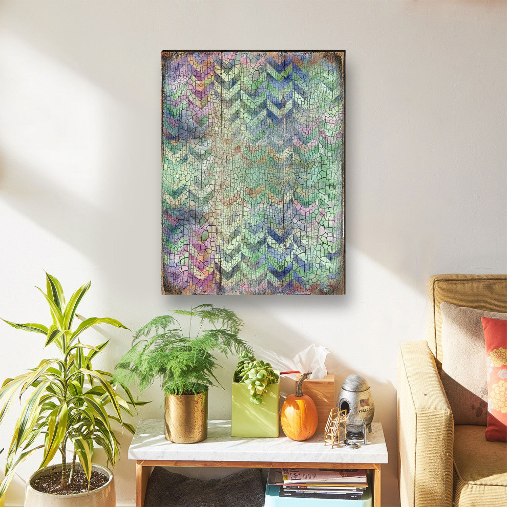 Decorative Pattern Wooden Block, 12"x9"