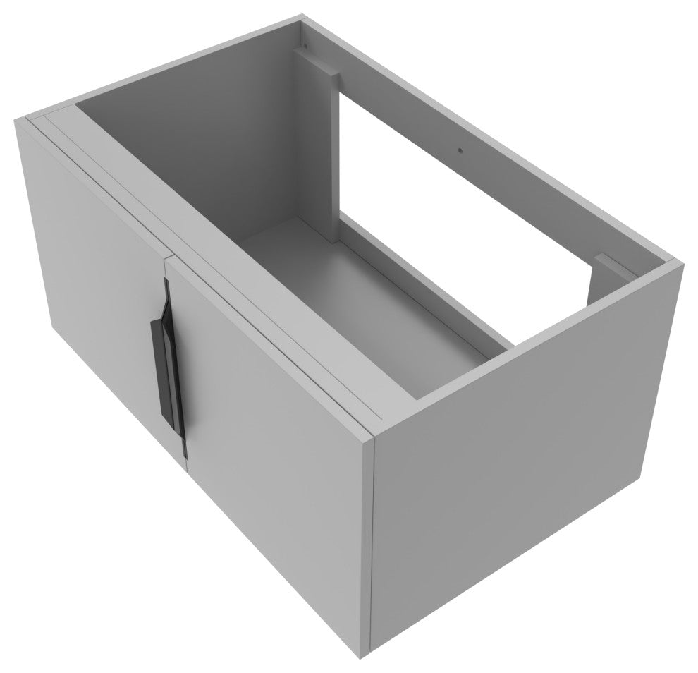 CastelloUSA Alpine 30" Wall Mounted Vanity, Base Only, Gray, Black Handles