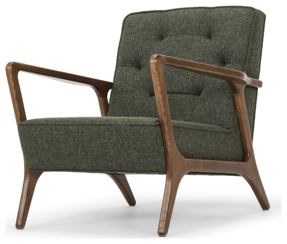 Eloise Hunter Green Tweed Fabric Occasional Chair