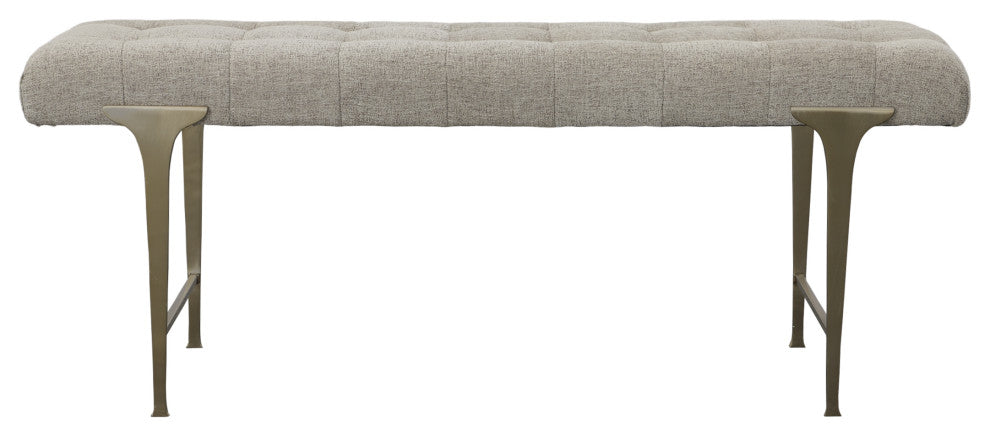Uttermost 23765 Imperial Upholstered Gray Bench