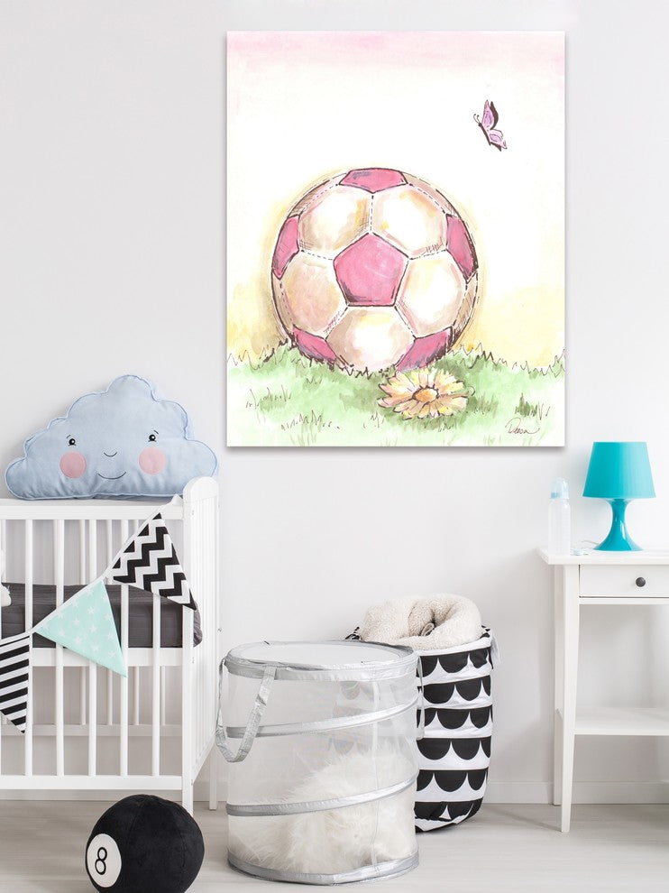 Marmont Hill, "Soccer" by Reesa Qualia Painting Print on Wrapped Canvas, 40x48