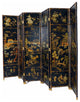 Oriental Folding Wooden Screen Chinese Landscape Painting, 6 Panels