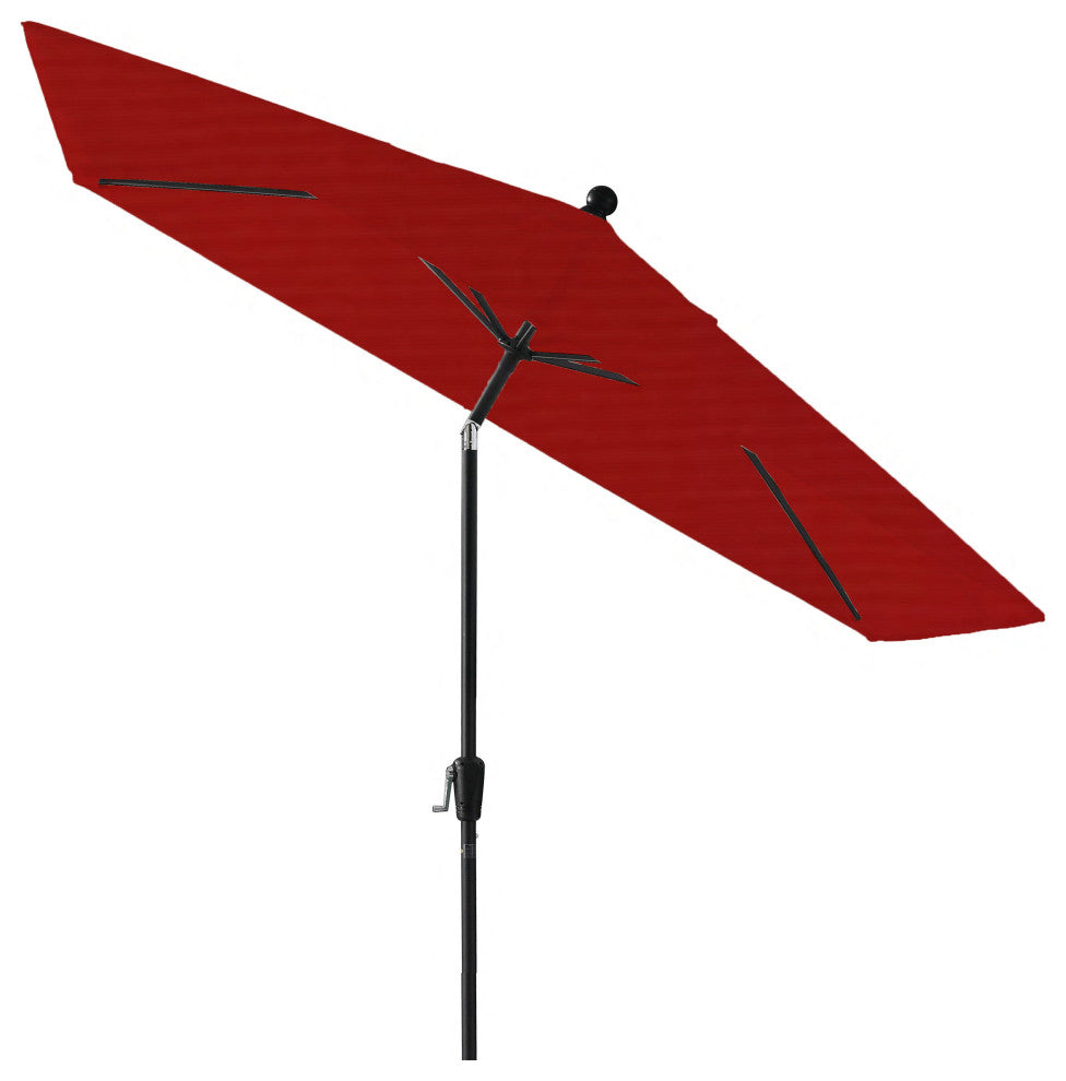 Pismo Dawn 9'x7' Rectangular Premium Push Tilt Market Umbrella, Black Frame, Joc