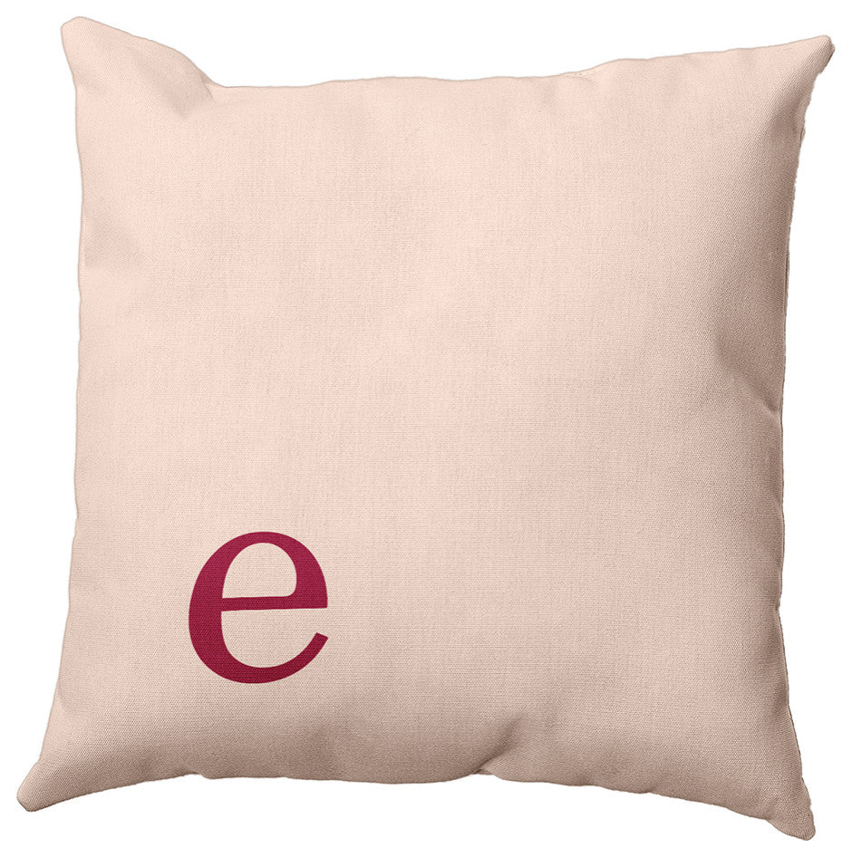 16"x16" Modern Monogram Decorative Throw Pillow, Cranberry