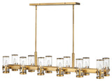 Hinkley Reeve Medium Twelve Light Linear, Heritage Brass