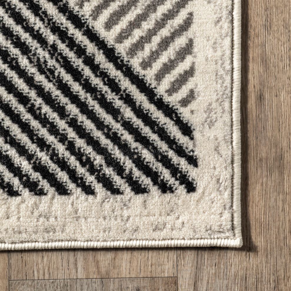 Nuloom Charline Modern Mountain Area Rug, Grey 6'7"x9'