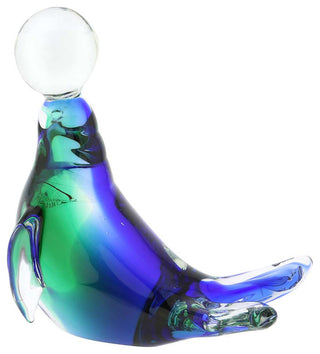 GlassOfVenice Murano Glass Seal - Blue and Green