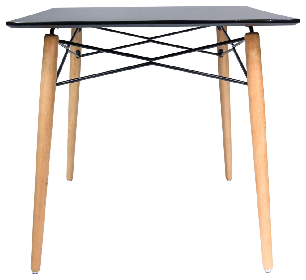 LeisureMod Dover 4Ft Rectangle Wooden Top Dining Table With Natural Wood Eiffel