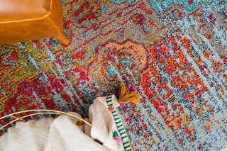 Rug Unique Loom Vita Light Blue Round 8' 0 x 8' 0