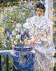 Robert Lewis Reid Woman on a Porch with Flowers Gallery Wrapped Canvas Print