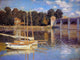 Claude Oscar Monet A Bridge at Argenteuil - 21" x 28" Premium Canvas Print