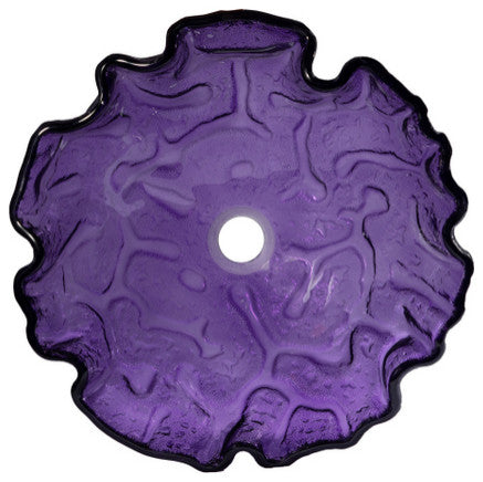 Eden Bath EB_GS20 Purple Free form Wave Glass Vessel Sink