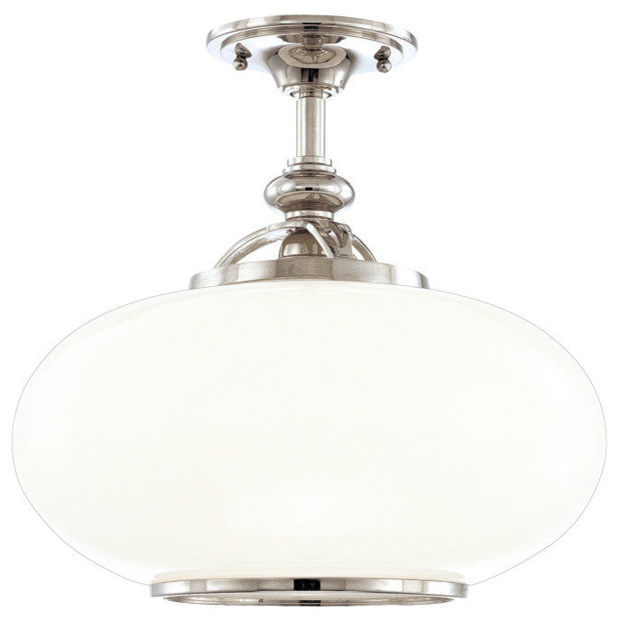 Hudson Valley 9815F-PN, 1 Light Semi Flush