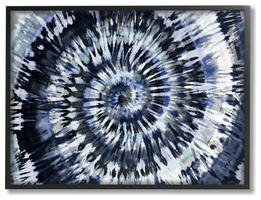 Abstract Blue Grey Tie Dye Spiral Pattern Detail,1pc, each 24 x 30