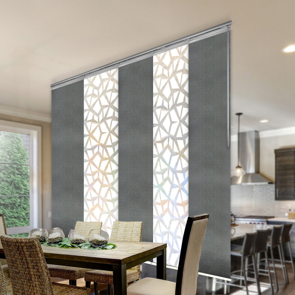 Scattered-Stormy 5-Panel Track Extendable Vertical Blinds 58-110"x94"