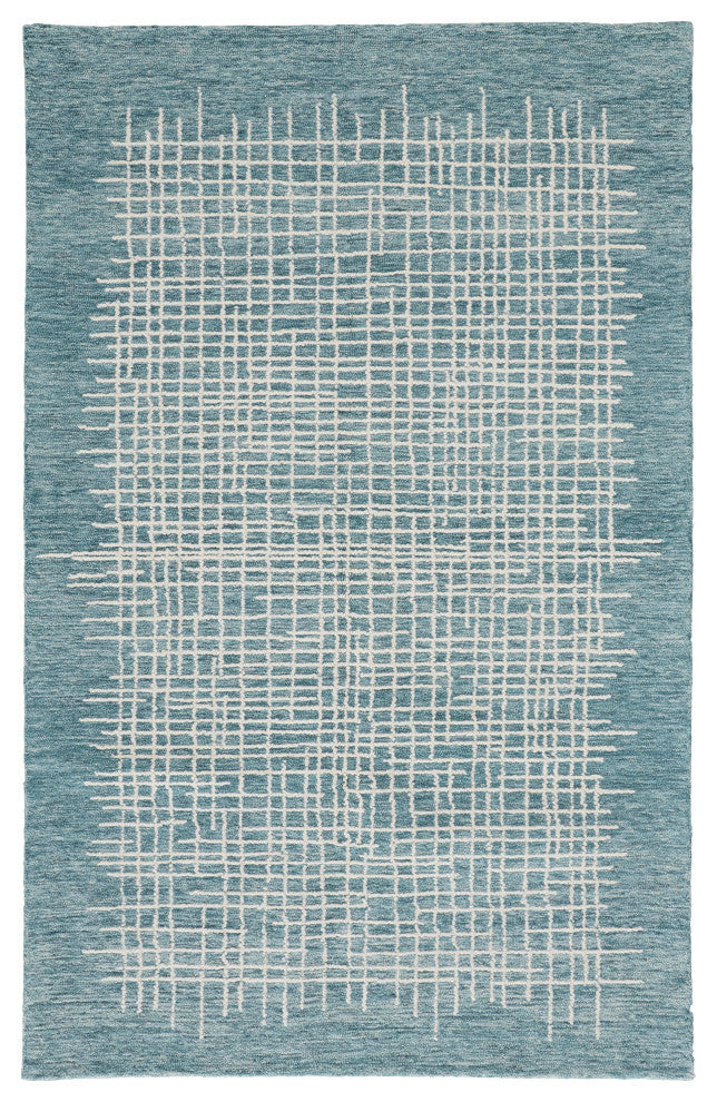 Weave & Wander Carrick Architectural Rug, Teal, 3'6"x5'6"