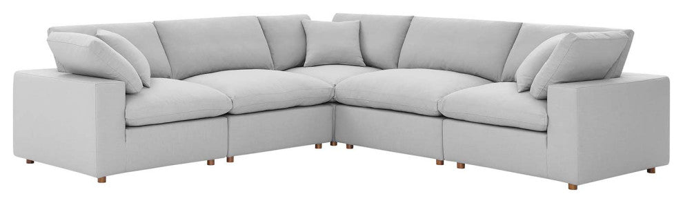 Modular Sectional Deep Sofa Set, Gray, Fabric, Modern, Lounge Hospitality