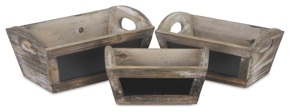Chalkboard Ledge Planters, Set of 3