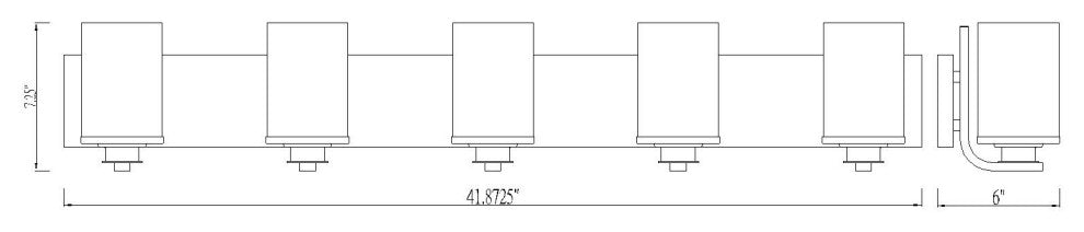Z-Lite 492-5V Beckett 5 Light 42"W Bathroom Vanity Light - Chrome
