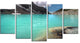 Crystal Clear Mountain Lake, Landscape Canvas Art Print, 60"x32", 5 Panels